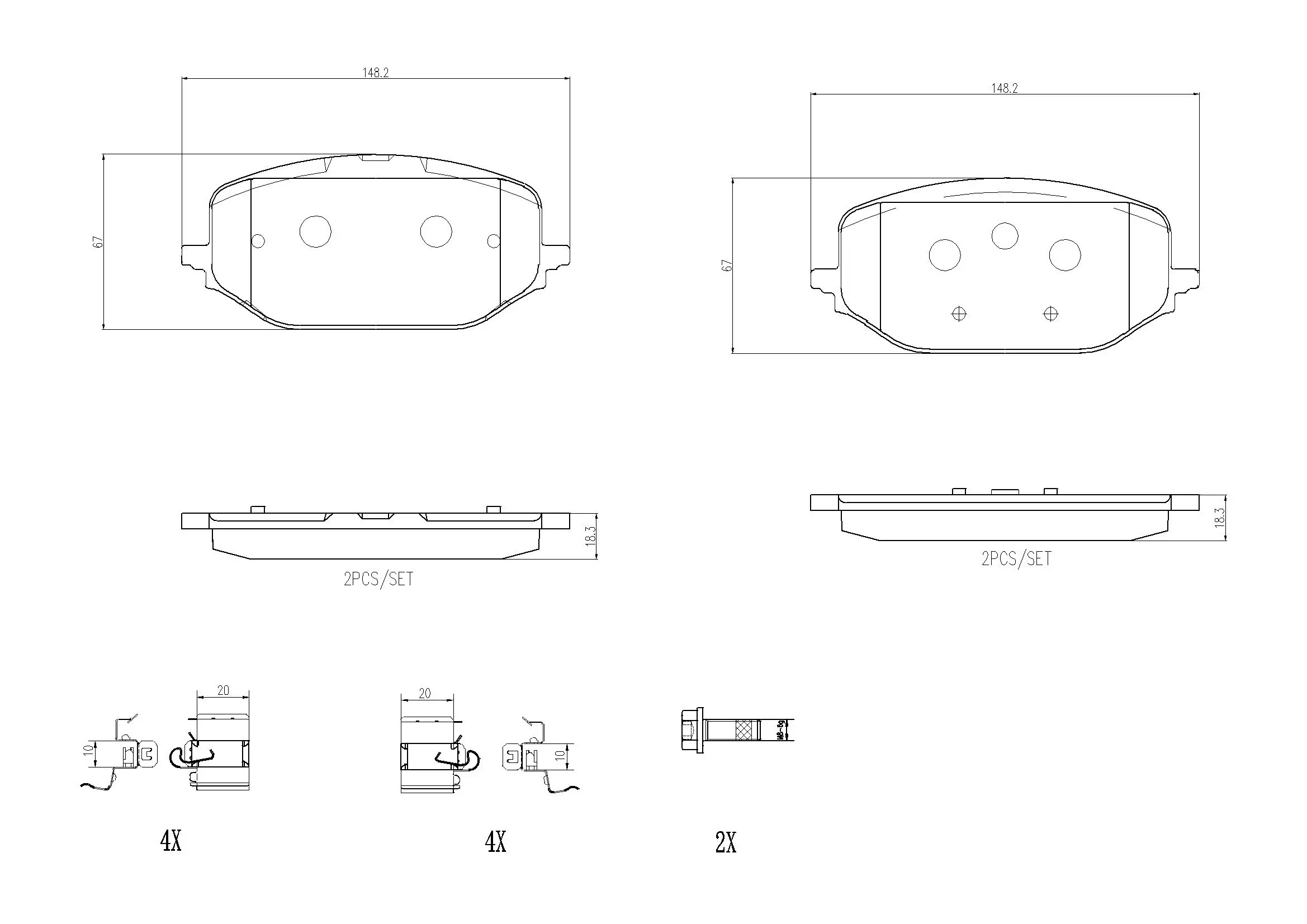 Bremsbelagsatz, Scheibenbremse Vorderachse BREMBO P 61 142