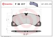 Bremsbelagsatz, Scheibenbremse Vorderachse BREMBO P 65 017