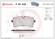 Bremsbelagsatz, Scheibenbremse Hinterachse BREMBO P 65 040