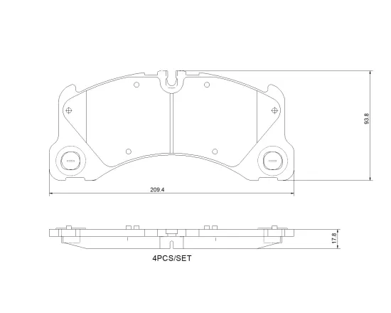 Bremsbelagsatz, Scheibenbremse Vorderachse BREMBO P 65 046 Bild Bremsbelagsatz, Scheibenbremse Vorderachse BREMBO P 65 046