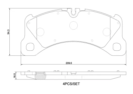 Bremsbelagsatz, Scheibenbremse Vorderachse BREMBO P 65 047 Bild Bremsbelagsatz, Scheibenbremse Vorderachse BREMBO P 65 047