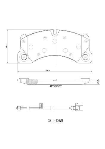 Bremsbelagsatz, Scheibenbremse Vorderachse BREMBO P 65 049 Bild Bremsbelagsatz, Scheibenbremse Vorderachse BREMBO P 65 049