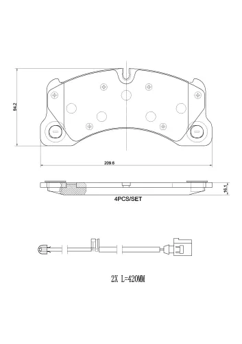 Bremsbelagsatz, Scheibenbremse Vorderachse BREMBO P 65 049 Bild Bremsbelagsatz, Scheibenbremse Vorderachse BREMBO P 65 049