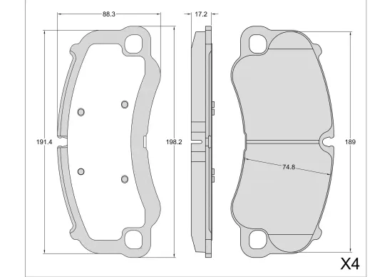 Bremsbelagsatz, Scheibenbremse Vorderachse BREMBO P 65 058 Bild Bremsbelagsatz, Scheibenbremse Vorderachse BREMBO P 65 058