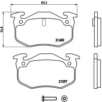 Bremsbelagsatz, Scheibenbremse Hinterachse BREMBO P 68 018