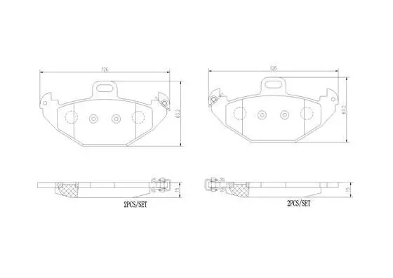 Bremsbelagsatz, Scheibenbremse Hinterachse BREMBO P 68 021