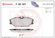 Bremsbelagsatz, Scheibenbremse Vorderachse BREMBO P 68 027