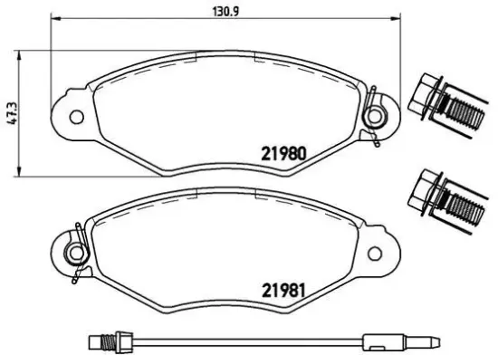 Bremsbelagsatz, Scheibenbremse Vorderachse BREMBO P 68 042 Bild Bremsbelagsatz, Scheibenbremse Vorderachse BREMBO P 68 042