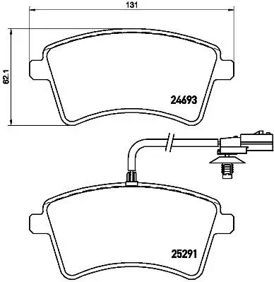 Bremsbelagsatz, Scheibenbremse Vorderachse BREMBO P 68 058 Bild Bremsbelagsatz, Scheibenbremse Vorderachse BREMBO P 68 058