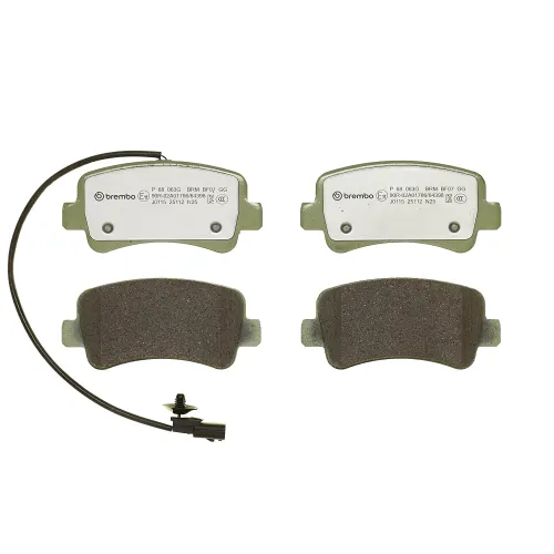 Bremsbelagsatz, Scheibenbremse Hinterachse BREMBO P 68 063G Bild Bremsbelagsatz, Scheibenbremse Hinterachse BREMBO P 68 063G