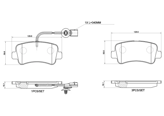 Bremsbelagsatz, Scheibenbremse Hinterachse BREMBO P 68 063G Bild Bremsbelagsatz, Scheibenbremse Hinterachse BREMBO P 68 063G