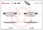 Bremsbelagsatz, Scheibenbremse BREMBO P 68 065X