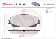 Bremsbelagsatz, Scheibenbremse BREMBO P 68 071X