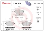 Bremsbelagsatz, Scheibenbremse Vorderachse BREMBO P 68 073