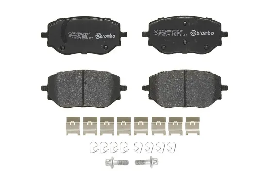 Bremsbelagsatz, Scheibenbremse Vorderachse BREMBO P 68 073 Bild Bremsbelagsatz, Scheibenbremse Vorderachse BREMBO P 68 073