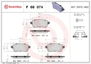 Bremsbelagsatz, Scheibenbremse BREMBO P 68 074