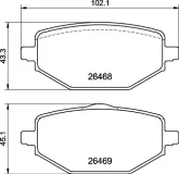 Bremsbelagsatz, Scheibenbremse BREMBO P 68 076