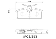 Bremsbelagsatz, Scheibenbremse Hinterachse BREMBO P 68 077