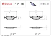 Bremsbelagsatz, Scheibenbremse BREMBO P 71 003