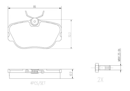 Bremsbelagsatz, Scheibenbremse Vorderachse BREMBO P 71 004 Bild Bremsbelagsatz, Scheibenbremse Vorderachse BREMBO P 71 004