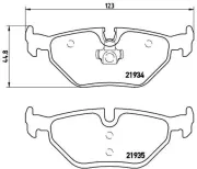 Bremsbelagsatz, Scheibenbremse Hinterachse BREMBO P 71 006