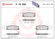 Bremsbelagsatz, Scheibenbremse Hinterachse BREMBO P 78 005