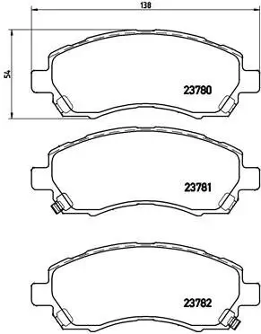 Bremsbelagsatz, Scheibenbremse Vorderachse BREMBO P 78 009