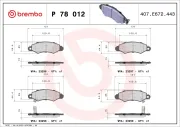 Bremsbelagsatz, Scheibenbremse Vorderachse BREMBO P 78 012