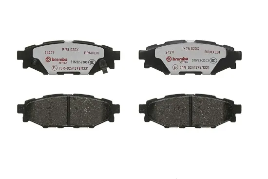 Bremsbelagsatz, Scheibenbremse Hinterachse BREMBO P 78 020X Bild Bremsbelagsatz, Scheibenbremse Hinterachse BREMBO P 78 020X