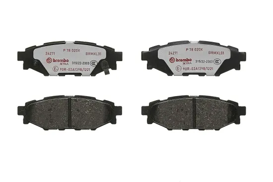 Bremsbelagsatz, Scheibenbremse Hinterachse BREMBO P 78 020X Bild Bremsbelagsatz, Scheibenbremse Hinterachse BREMBO P 78 020X
