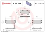 Bremsbelagsatz, Scheibenbremse Vorderachse BREMBO P 79 006