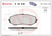 Bremsbelagsatz, Scheibenbremse Vorderachse BREMBO P 79 018