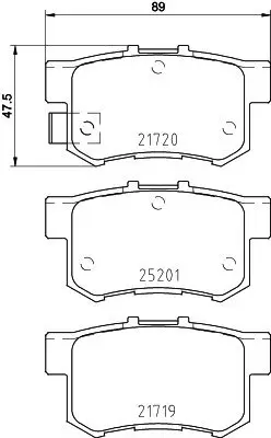 Bremsbelagsatz, Scheibenbremse Hinterachse BREMBO P 79 027 Bild Bremsbelagsatz, Scheibenbremse Hinterachse BREMBO P 79 027