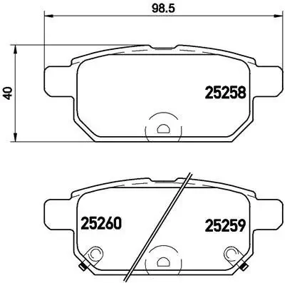 Bremsbelagsatz, Scheibenbremse Hinterachse BREMBO P 79 029 Bild Bremsbelagsatz, Scheibenbremse Hinterachse BREMBO P 79 029