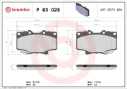 Bremsbelagsatz, Scheibenbremse BREMBO P 83 025