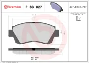 Bremsbelagsatz, Scheibenbremse Vorderachse BREMBO P 83 027