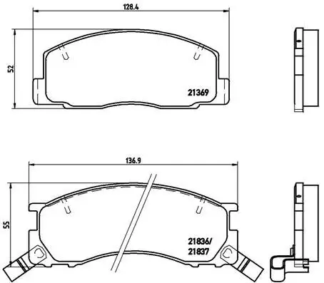 Bremsbelagsatz, Scheibenbremse Vorderachse BREMBO P 83 029 Bild Bremsbelagsatz, Scheibenbremse Vorderachse BREMBO P 83 029