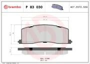 Bremsbelagsatz, Scheibenbremse Hinterachse BREMBO P 83 030