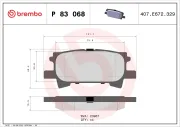 Bremsbelagsatz, Scheibenbremse Hinterachse BREMBO P 83 068