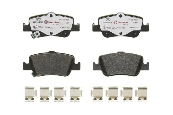 Bremsbelagsatz, Scheibenbremse Hinterachse BREMBO P 83 080X Bild Bremsbelagsatz, Scheibenbremse Hinterachse BREMBO P 83 080X