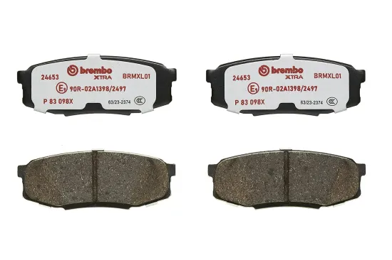 Bremsbelagsatz, Scheibenbremse Hinterachse BREMBO P 83 098X Bild Bremsbelagsatz, Scheibenbremse Hinterachse BREMBO P 83 098X