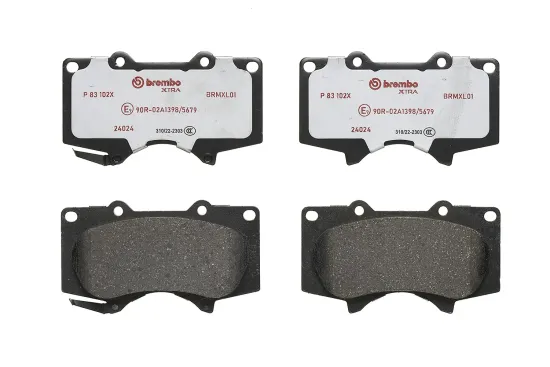 Bremsbelagsatz, Scheibenbremse Vorderachse BREMBO P 83 102X Bild Bremsbelagsatz, Scheibenbremse Vorderachse BREMBO P 83 102X