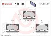 Bremsbelagsatz, Scheibenbremse Vorderachse BREMBO P 83 102X