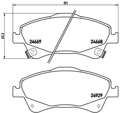 Bremsbelagsatz, Scheibenbremse Vorderachse BREMBO P 83 109