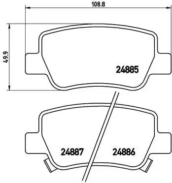 Bremsbelagsatz, Scheibenbremse Hinterachse BREMBO P 83 112