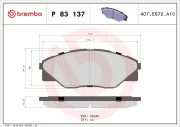 Bremsbelagsatz, Scheibenbremse Vorderachse BREMBO P 83 137