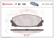 Bremsbelagsatz, Scheibenbremse Vorderachse BREMBO P 83 139