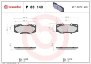 Bremsbelagsatz, Scheibenbremse BREMBO P 83 140