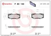Bremsbelagsatz, Scheibenbremse Vorderachse BREMBO P 83 140