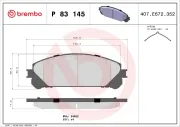 Bremsbelagsatz, Scheibenbremse BREMBO P 83 145